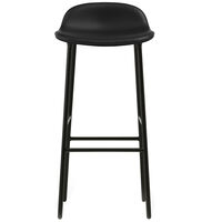 Form Barstol 75 cm Sort Læder / Sort Stål