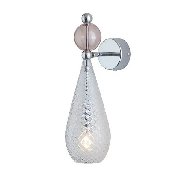 Smykke Vägglampa Crystal Check / Obsidian Ball / Shiny Silver