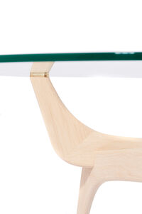 Triiio Matbord Ø135 cm Obehandlad Ek / Klarglas