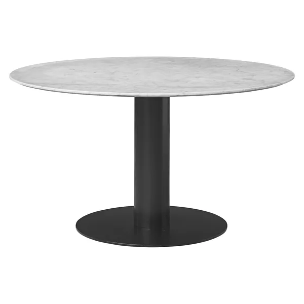 2.0 Dining Table Bianco Carrara/Black Ø130 cm