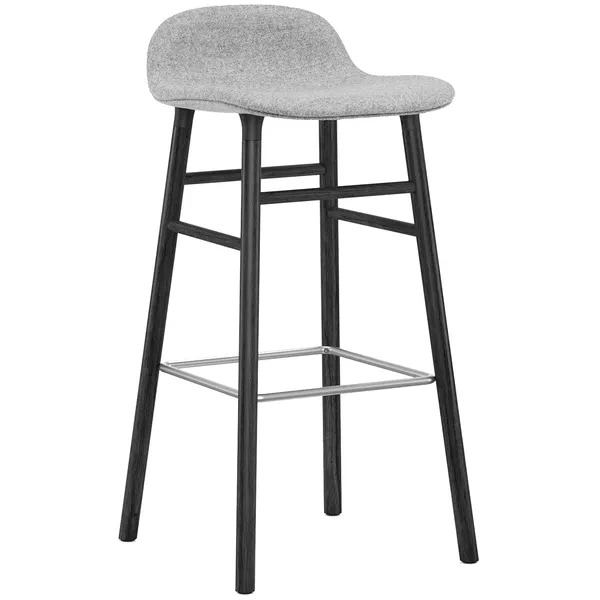 Form Barstol 75 cm Grå / Svart Eik