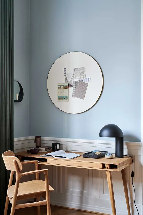 Retell Anslagstavla Rund Ø80 cm Vit/Mässing