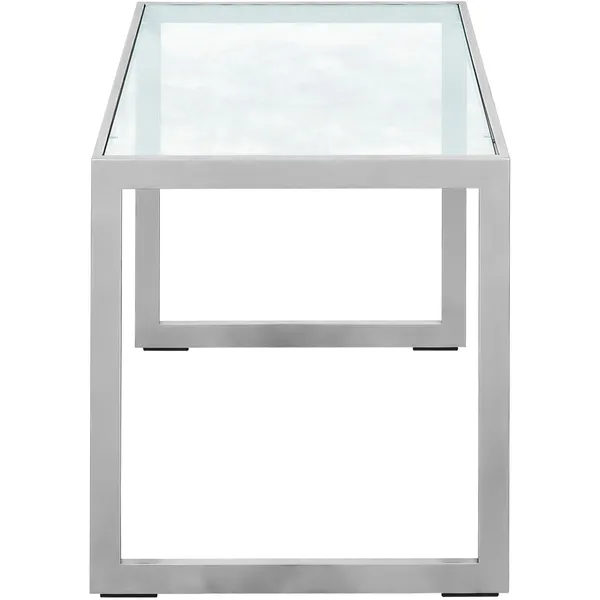 Square Sidobord 41x56x43 cm Silver Grey/Glas