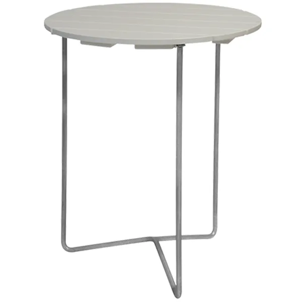 6B Bord Ø60 cm Vitlackad Ek / Varmförzinkat Stål