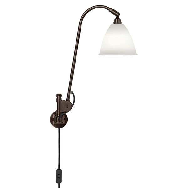 BL6 Væglampe Black Brass/Bone China
