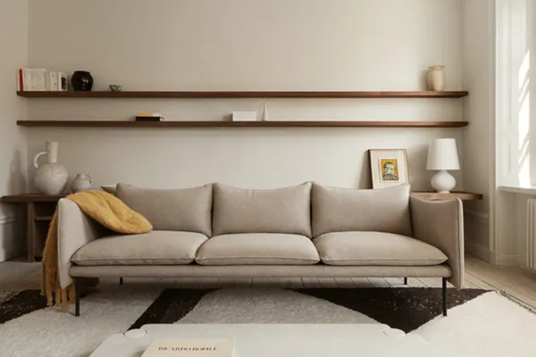 Tiki Sofa 3-Seater Black Legs / Clay