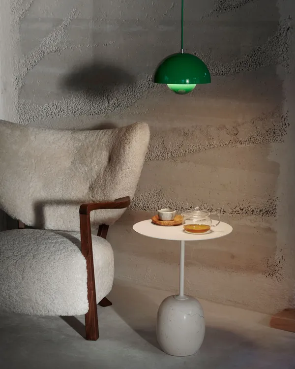 Wulff ATD2 Loungefåtölj + Fotpall Valnöt/Sheepskin Moonlight