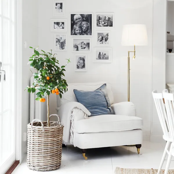 Orlando Gulvlampe Messing/Hvid