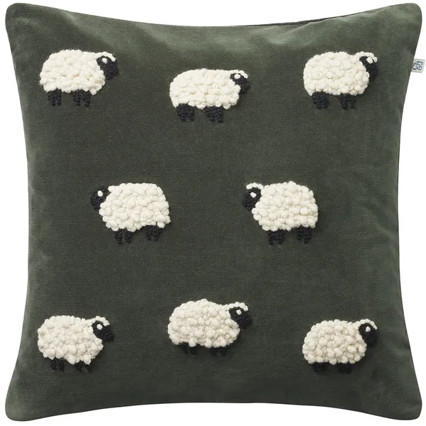 Sheep Pudebetræk Forest Green 50x50 cm