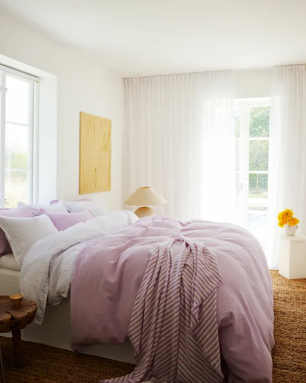 Linen Dynebetræk 150x210 cm Washed Purple