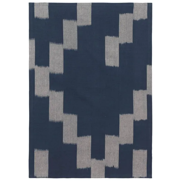 Ikat Kjøkkenhåndkle 50x70 cm Ink Blue / Parchment