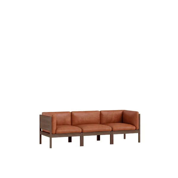 Modular 3-Seters Sofa Med Sider Røkt Eik/SA Leather Cognac