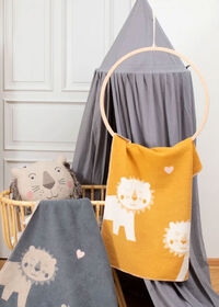 Mila Babytæppe 75x100 cm Lion Gråt / Beige