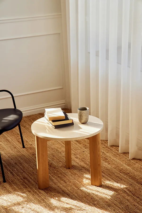 Evoke Soffbord Marmor Creme Ø55 cm