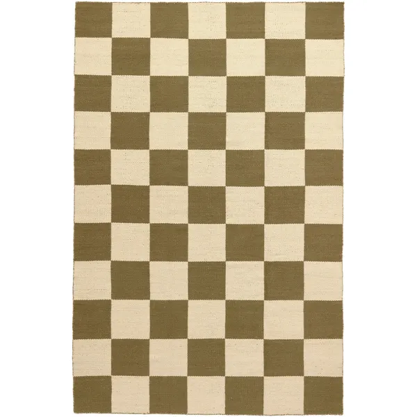 Square Wool Rug 200x300 cm Green