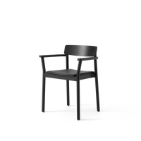 Betty TK11 Spisestol Med Armlener Sort Skinn/Sort Ask