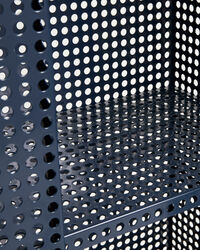 Perforated Skåp Stor Steel Blue