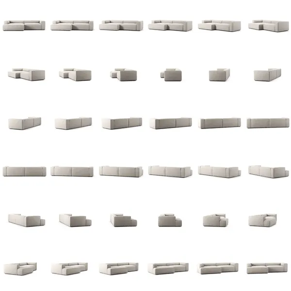 Grand 3-Personers Sofa chaiselong Venstre Moon White