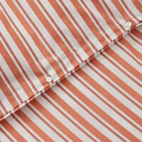 Striped Cotton Poplin Sengesett 220x220 + 50x60x2 cm Terra