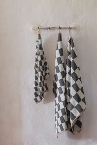 Retro Badehåndkle 70x133 cm Mørkegrå