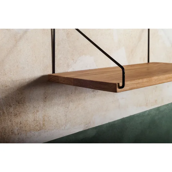 Single Hylle 20x40 cm Sort / Eik