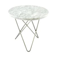 Mini O Sidebord Hvid Marmor/Stål