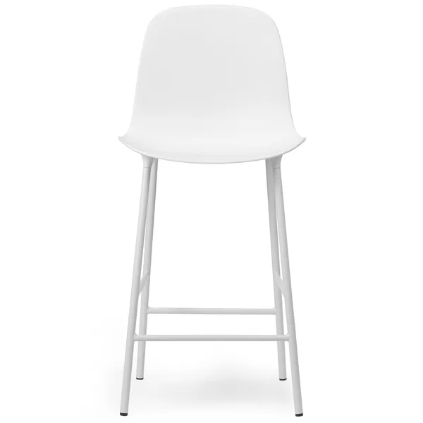 Form Barstol Hög Rygg 65 cm Stål Vit