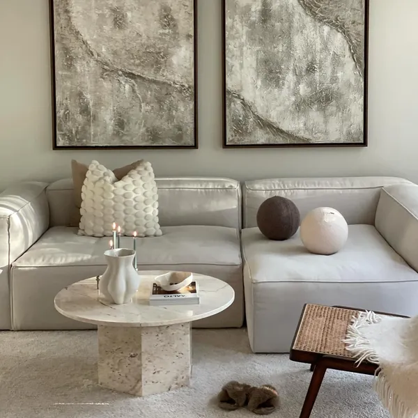 Grand 3-Sitssoffa Divan Höger Minetyg Moon White