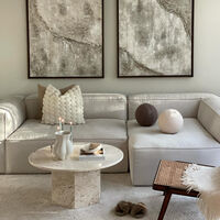 Grand 3-Sitssoffa Divan Höger Minetyg Moon White