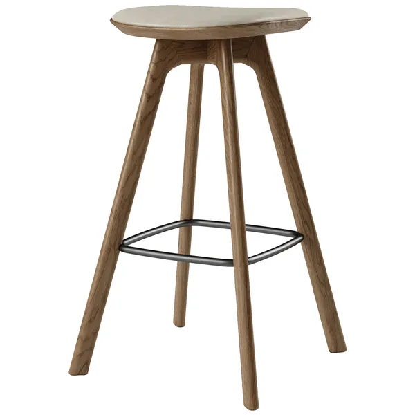 Pauline Barstol 75 cm Oljet Eik / Skinn Oyster