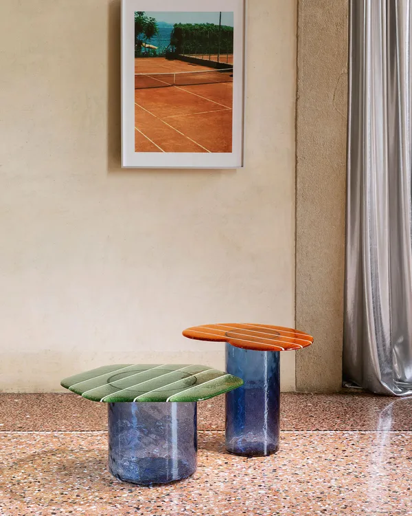 Striche Coffee Table Mint Green / Blue