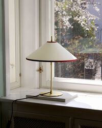 Tafta Bordlampe Ø40 cm Rød / Off-white