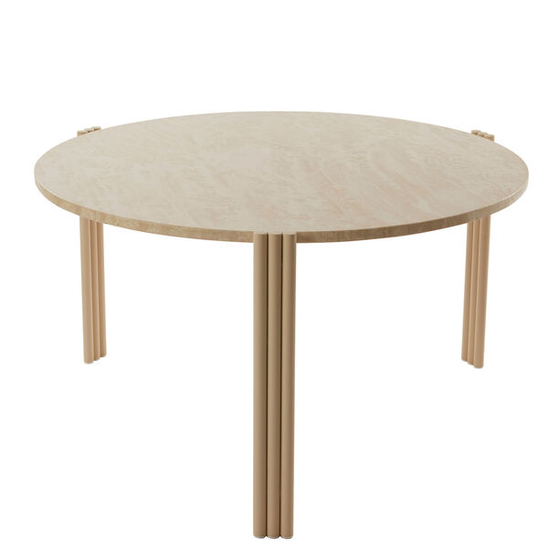 Tribus Sofabord Fremstillet af stål 80 cm Sand/Travertin