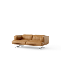 Inland AV22 2-Sits Soffa Cognac Läder/Polerad Aluminium