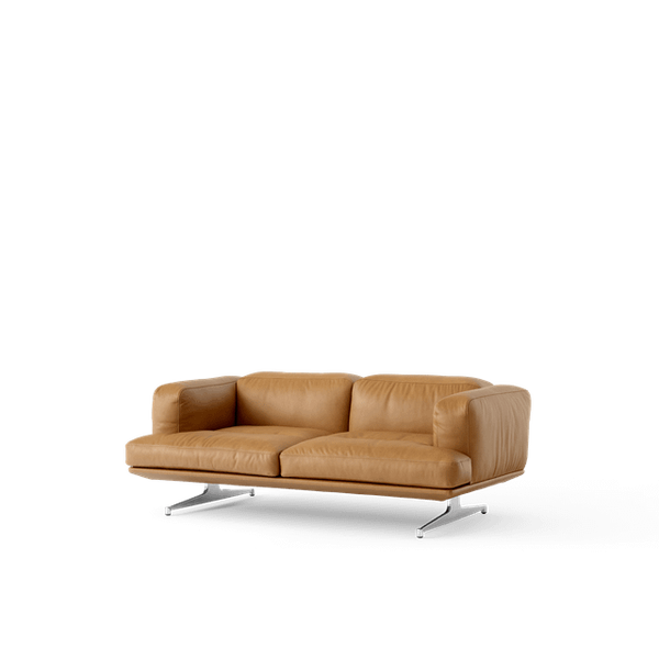 Inland AV22 2-Seters Sofa Cognac Skinn/Polert Aluminium
