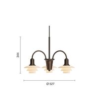PH 1/1 Ljuskrona Med 3 Armar Centenary Edition Aged Brass / Dusty Terracotta