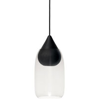 Liuku Drop Pendel Sortbejdset Lindetræ / Transparent Glas