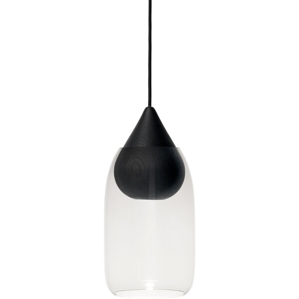 Liuku Drop Pendel Svartbeiset Lindetre / Gjennomsiktig Glass