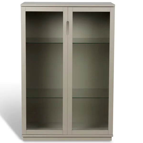 Aoko Skåp Med Glasdörrar Beige