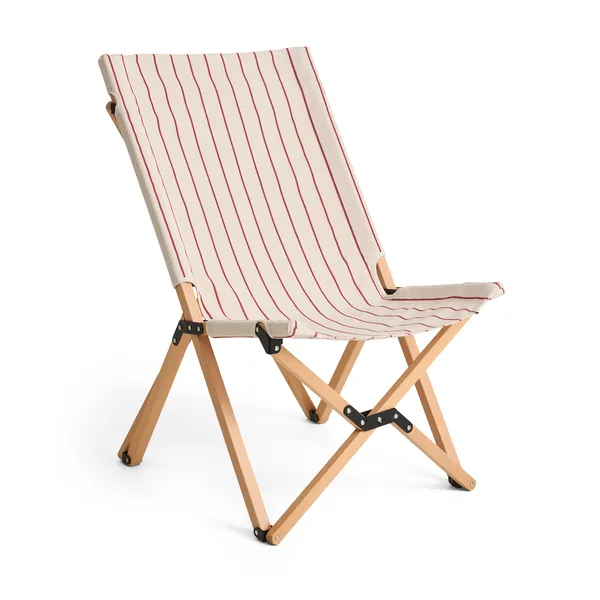 Outdoor Market Folding Chair Beige With Red Stripe