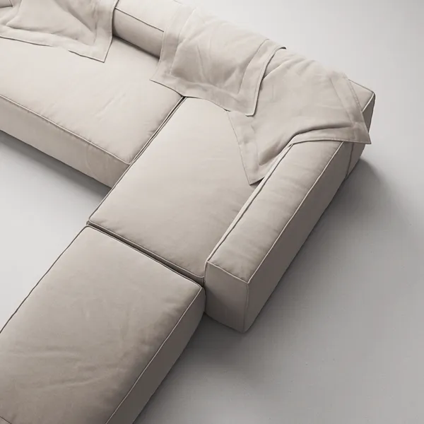 Grand Nelipaikkainen Sohva Divaani Oikea avoin pää Sandshell Beige