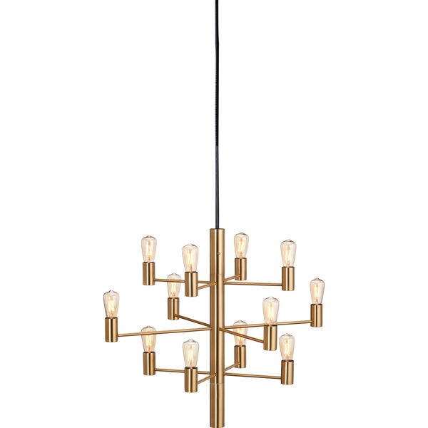 Manola 12 Lysekrone Dæmpbar LED Satin Brass