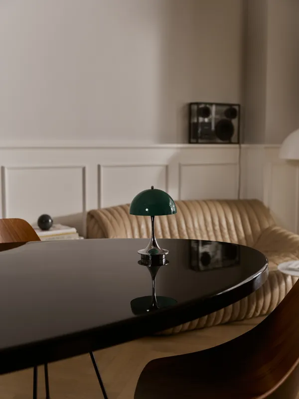 Panthella 160 Bordlampe Bærbar V3 Original Opal Green