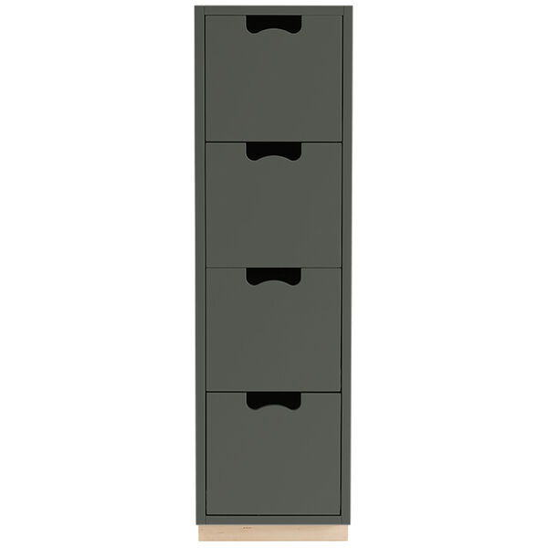 Snö J4 Chest Of Drawers Green Khaki Base Oak