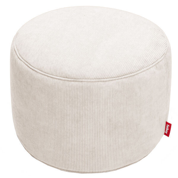 Recycled Point Cord Pouf Ø50 cm Cream