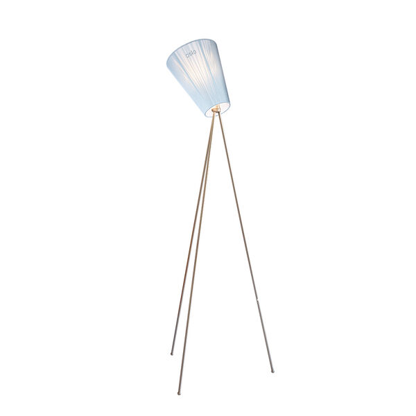 Oslo Wood Gulvlampe Stål/Lyseblå