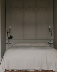 Hemstitched Linen Bedspread 280x280 cm