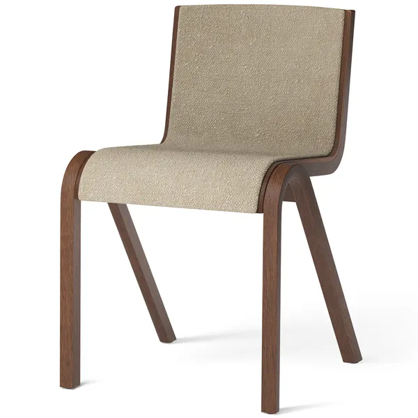 Ready Stol Klädd Framsida Mörkbetsad Ek / Bouclé 02