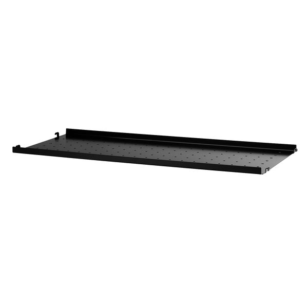 String Hylde med Lav Kant Metal 30x78 cm Sort