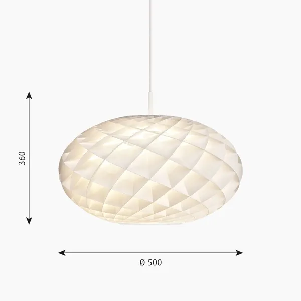 Patera Oval Riippuvalaisin 500 mm Valkoinen